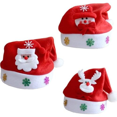 "10 Pc New Christmas Hats Adults Children Costume Santa Claus Snowman Reindeer Festival Hat Ornament for Navidad New Year Gift"
