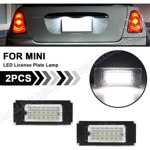 2Pcs For MINI COOPER R56 Hatchback 2007-2013 R57 Convertible R58 Coupe R59 Roadster LED License Plate Light Number Plate Lamp
