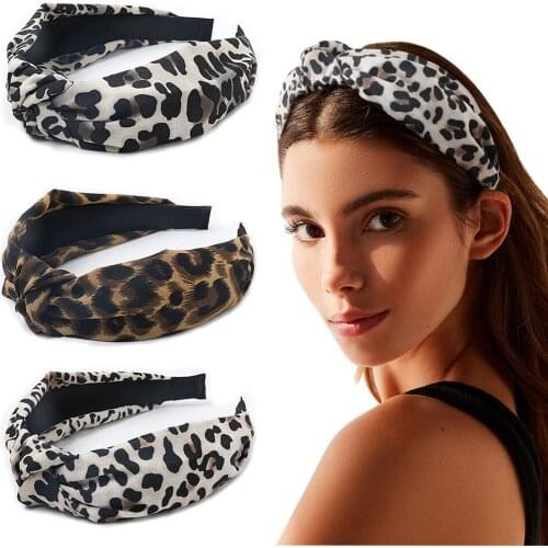 3 pcs of New Fashion Women Sponge Leopard Print Bowknot Broad Border Floral Hair Band Elastic Hair Band Women and Girls Headdres