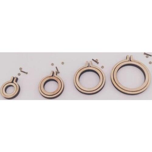 4PCS differe Dia15mm 23mm 33mm 43mm Mini Work Embroidery Hoop Wooden Embroidery Hoop Hand Stitching Hoop Cross Framing Hoop