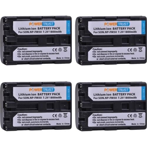 4x 1800mAh NP-FM50 NP FM50 NPFM50 FM50 FM55H Battery for Sony NP-FM51 NP-FM30 NP-FM55H DCR-PC101 A100