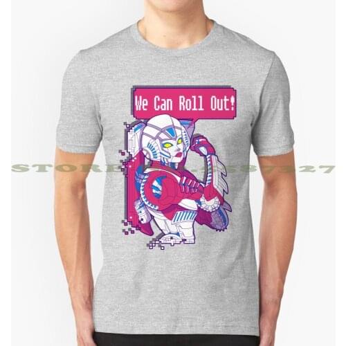 Arcee - We Can Roll Out! Graphic Custom Funny Hot Sale Tshirt Arcee Autobot Fembot Rosie The Riviter Decepticon Megatron