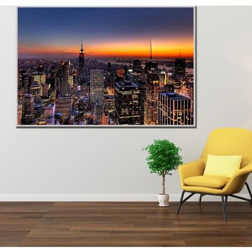 New York City Manhattan Architectural Canvas Painting Posters and Prints Scandinavian Wall Art Living Room Pictures