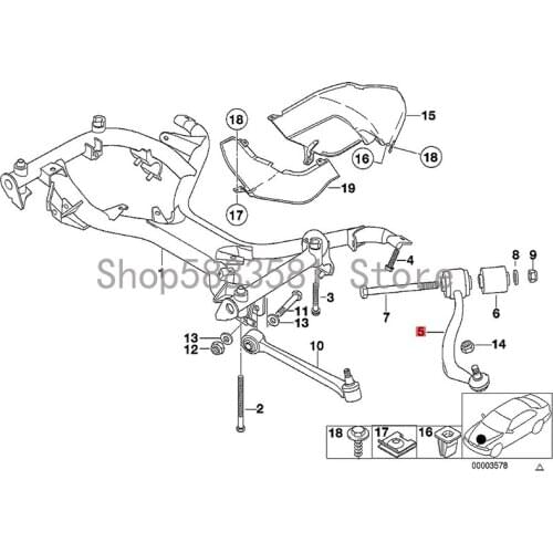 CAR without rubber bearing Right bm wE38 725TDS E38 728I E38 730D Front wheel suspension Traction control arm