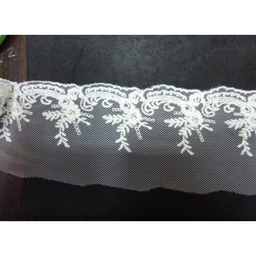 Free shipping Flower white cotton embroidered lace,3-15cm width,XERYmx013