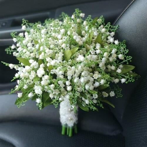 High Quality Imitation Royal Lily Of The Valley Holding Flower Bridal Wedding Bouquet Finished Artificial