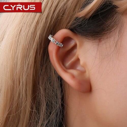 Bohemian U-shaped Clip Rhinestones Women Earrings Luxury Elegant Jewelry Accessories for Women Gift Silver Color 2020 Trendy