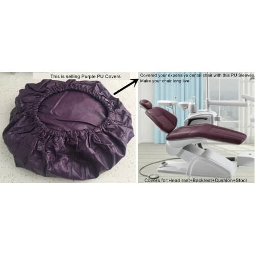 Dental Unit Chair Cover Dentist Stool Protector Cushion Sleeve PU Purple