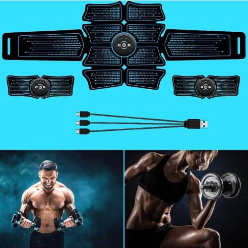 Home Gym Stimulator Muscle Trainer Exercise Bodybuilding Smart Massage Machine Wireless EMS USB Rechargable Fitness Equipment