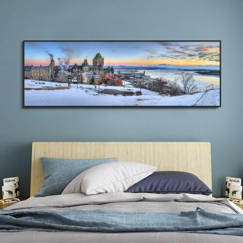Quebec Ice Hotel Canvas Paintings Modern Landscape Posters and Prints Art Wall Picture For Living Room Home Wall Decor