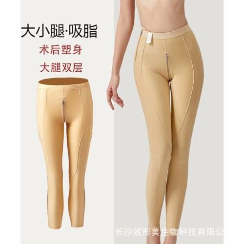Thigh Liposuction after Body Shaping Pants Plastic Phase I Liposuction Low Waist Zipper Series Capri-Pants Body-Hugging