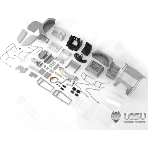 Metal Unassembled Cabin Operating Room for 1/15 RC LESU Hydraulic Loader L574Z Model