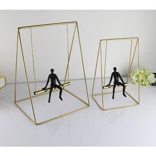 Nordic-Style Metal Swing Luxury Brass Ornaments Creative Art Sculpture Crafts Desktop Decors Ornaments Swing
