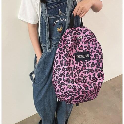 Fashion Leopard Print Student Backpack Unisex Designer Large-Capacity Backpack Men Soft Face Zipper Casual Backpack Women 2021