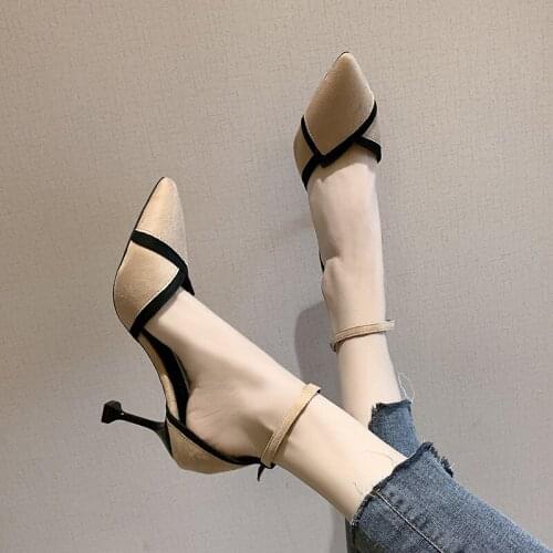 Pointed Toe Pumps Women Shoes Woman Fashion women pumps Ladies High Heels Female Zapatos Mujer Party Ankle Strap Pump U14-91