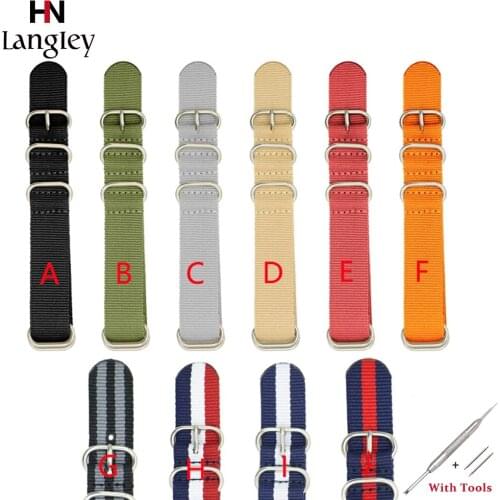 10 Colors Nylon Watchband For Women Men Wristwatch Bands 304 Stainless Steel Buckle 18mm 20mm 22mm Watches Straps Wholesale