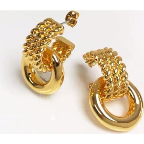 Independent Designer Modern Twist Dangle Earrings Geometric Jewelry Stand Out Gold Tassel Earring Luxury Bijoux For Ladies