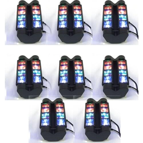 8pcs/lot Mini 8 Eyes LED Spider Light 8x10W Beam DMX512 Channels for Disco DJ Music Party Club Floor Bar Darkening Effect lights