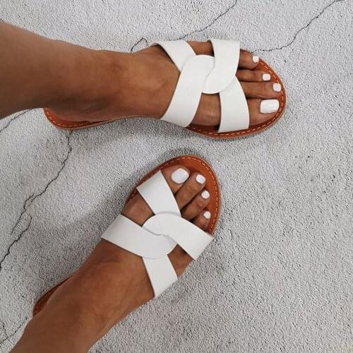 Summer Shoes beach slipper Fashion Brand Leather Slippers Wild Female Sandals Original Outdoor Slides White Women Slippers