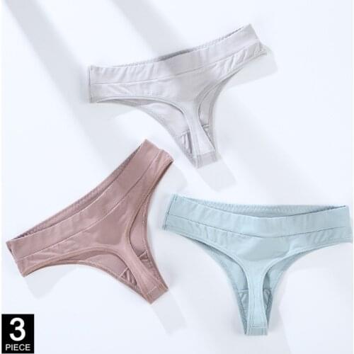 Cotton Thong Woman Sexy Panties Lady Seamless Sports T-back G-string Underwear Quality Soft Underpants Dropshipping 3 Pcs/set