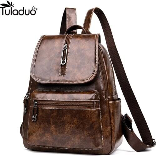 TuLaduo Womens Brown Backpacks