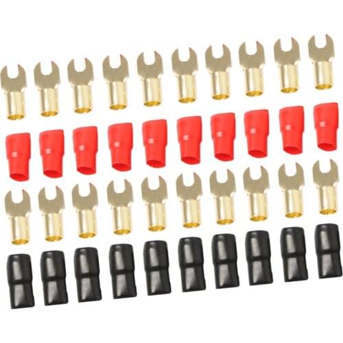 10 Pair 8 AWG Car Electronics Fork Terminals Connectors Brass Contact