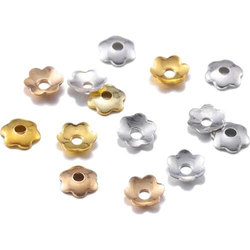 1000pcs Silve Gold mini Flowers Filigree Petal Bead Caps Findings End Spacer Charms Bulk Bead Cap For Jewelry Making Accessories
