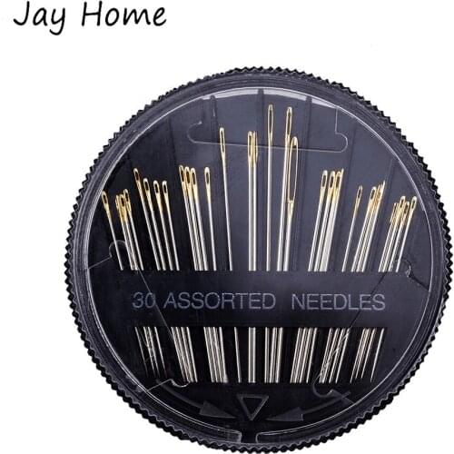 30Pcs Assorted Hand Sewing Needles Large Eye Stitching Needles for Craft Quilting Embroidery Needles DIY Gold Tail Sewing Needle