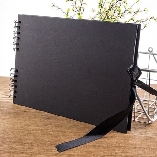 31.5 x 21 cm 40 Pcs / 80 Pages Black Paper Scrapbook Wedding Guest Book DIY Anniversary Travel Memory Scrapbooking Photo Album