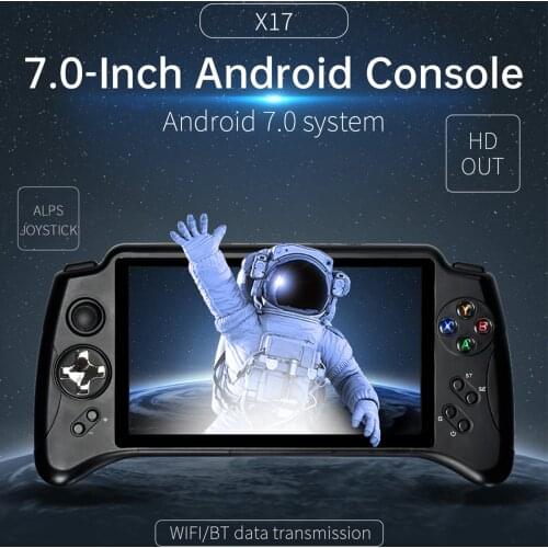 Powkiddy X17 Portable WiFi Game Console 7 inch Touch Control Screen Display Android 7.0 Handheld Joystick BT/TF Card 2GB+32GB