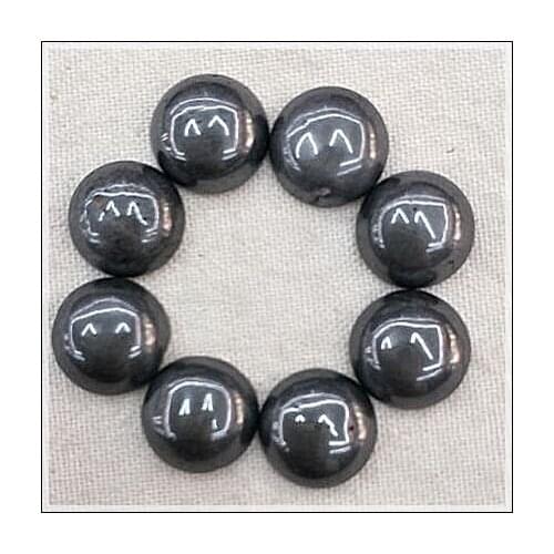 25pcs natural hematite stone cabochons round shape size 8mm beads cabs no hole from brazil minel