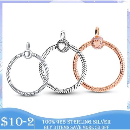Silver O Pendant 925 Sterling Silver Moments Pave O Pendant Charm fit Original Pan Necklace Silver 925 jewelry Making Gift