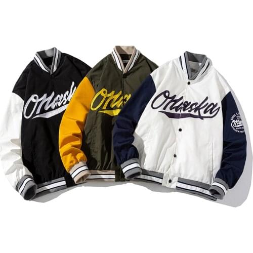 2021 Spring Mens Bomber Jacket New Arrival Digital Letters Printed High Street Windbreaker Single Breasted Coat Men Clothing