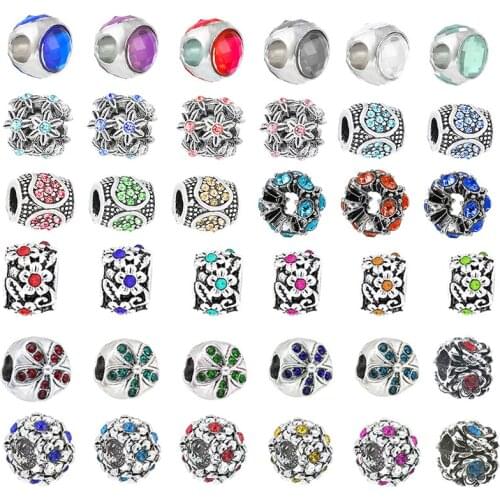 2Pcs/lot Hot Sale Flower Shape Silver Color Charms DIY Beads Fit Original Brand Charm Bracelet Necklace For Women Jewelry Making