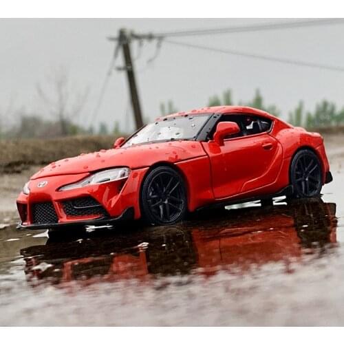 Alloy pull back Supra sports car model,1:32 high simulation sound and light car toy,4 doors,wholesale and retail