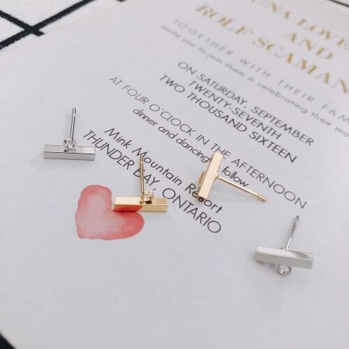 Fashion Earrings Glossy Color-preserving Electroplating Word Earrings Female Earrings Temperament Earrings Material 6pcs