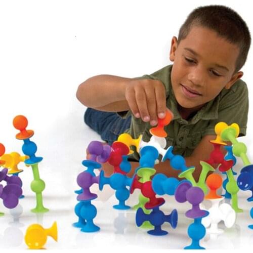 DIY Soft Building Blocks Silicone Sucker Funny Model Construction Toys For Children Boys Girls Creative Educational Toys Gifts