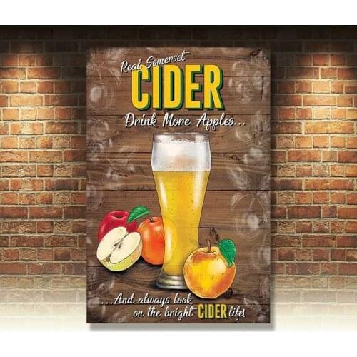 Real Somerset Cider Drink More Apples Pint Scrumpy Small Metal/Steel Wall Sign