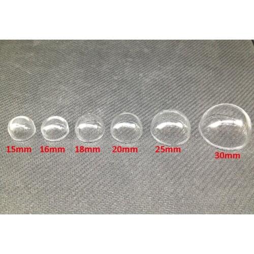 20pcs/set 15mm/16mm/18mm/20mm/25mm/30mm Hemisphere half glass globe bubble dome bottle you can choose glass bottle size