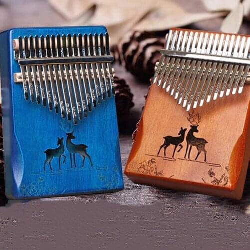 Portable Sanza African Wood Finger Piano,17-Key Calimba High Quality Handguard Keyboard Musical Instrument With Learning Book