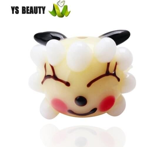 Pleasant Goat coloured glaze beads cartoon lamp beads children rope small jewelry accessories beads small hanging ornaments