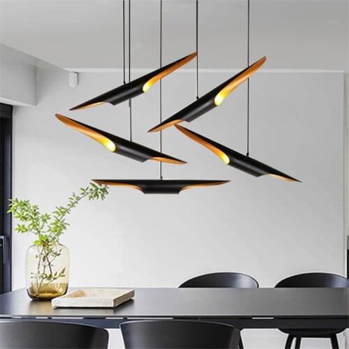 Replica Delightfull Coltrane Pendant Lights Inclined Port Hanging Light Living Home Loft Gold Black Aluminum Tube Pendant Lamp