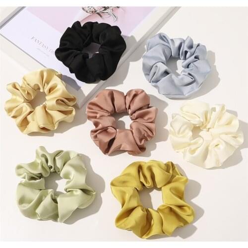 New Scrunchie Women Elastic Hair Band Elegant Solid Color Chiffon Hair Scrunchies Girls Hair Ties Scrunchies Hair Accessories