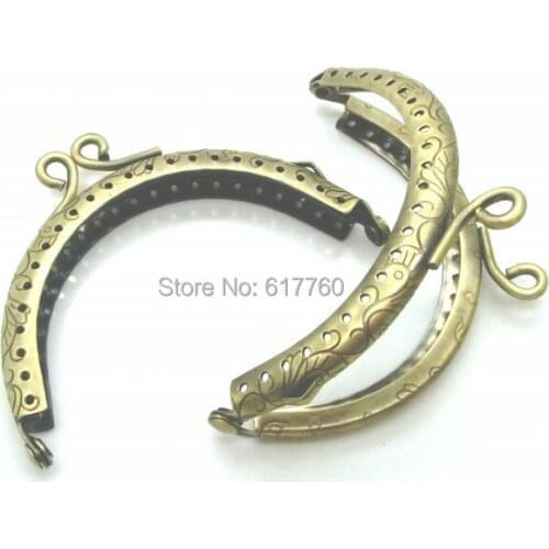 Free Shipping-2PC Antique Bronze Bead Purse Bag Metal Arch Frame Kiss Clasp Lock 8.5x5.8cm(Can Open Size:11x8.5cm) J2598