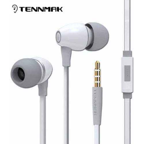 TENNMAK Porcelain 3.5mm Earphones Strong Bass Metal earphone noise isolating Earbud with remote and microphone * hot