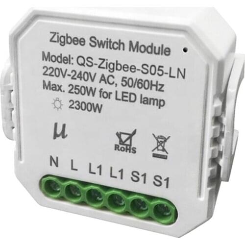 Zigbee Smart Switch Module with Neutral Wireless Light Switch Relay Tuya Smart Life APP Control for Google Home Alexa