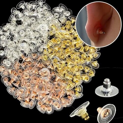100Pcs/lots Rubber Earring Backs Stopper Earnuts Stud Earring Back Supplies for Jewelry DIY Jewelry Findings Making Accessories