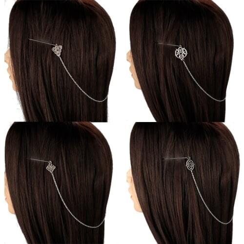 Women Hair Pin Celtics Knot Hair Accessories Norse Hair Pin Clip Long Hair Decoration