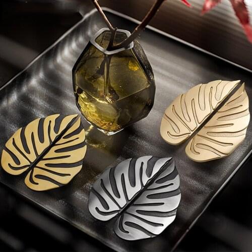 1PCS Golden leaves on the handle light luxury imitation bronze door handle cabinet kitchen shoe cabinet wine cabinet door handle