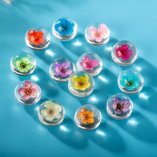 16# No-Hook Glass Ball And Flowers For DIY Earrings Bracelet Choker Necklace Jewelry Making Beads #IZ213